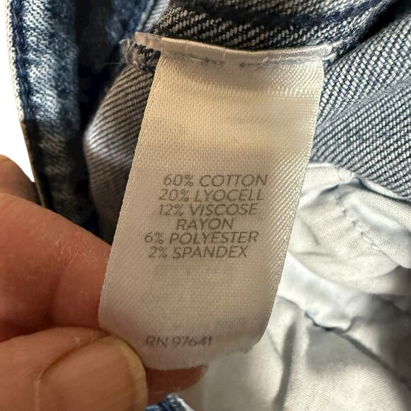 J Jill Jeans Women's Tab Waist Full Leg Crops Sz 12 Preppy Prep - Picture 5 of 8